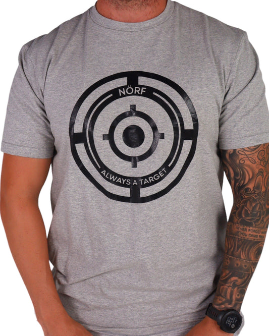 GREY ALWAYS A TARGET BADGED TEE